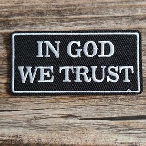 In God We Trust Christian Catholic America First Usa Black Iron on Patch